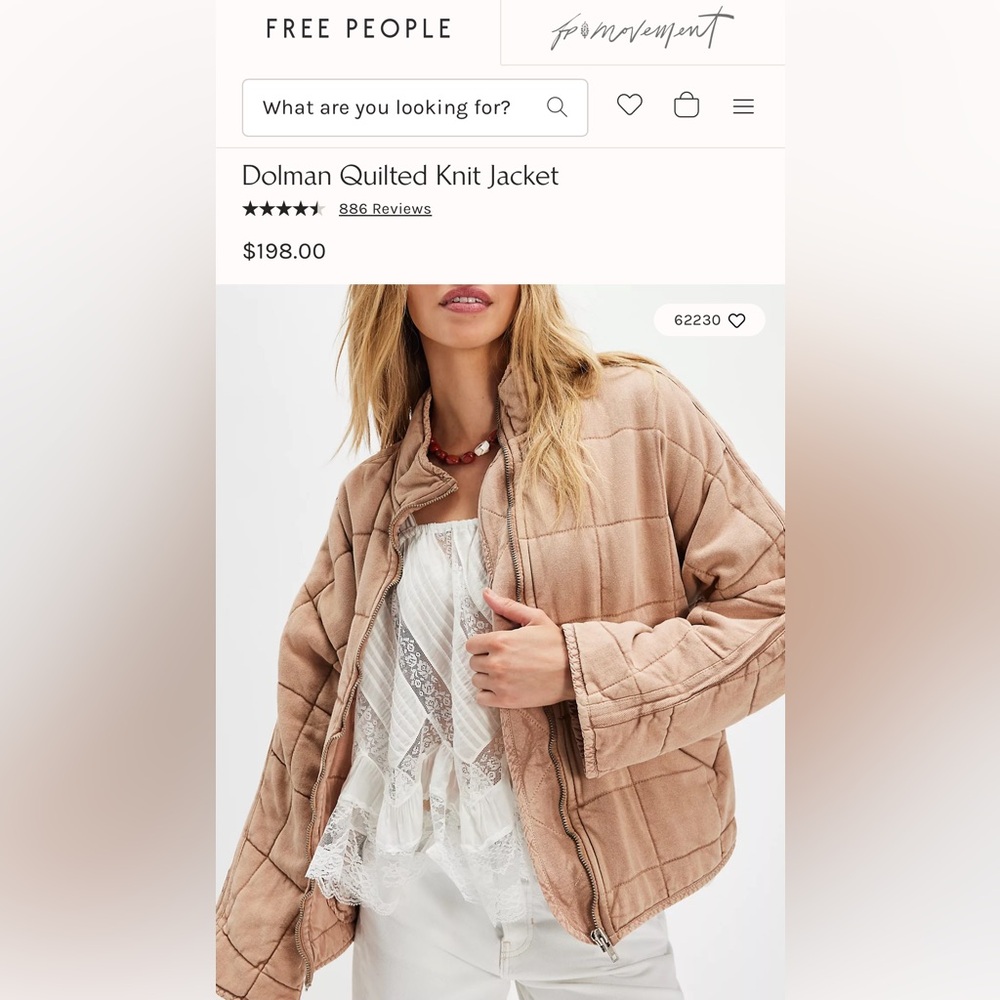 Free People Quilted Knit Jacket - Brown